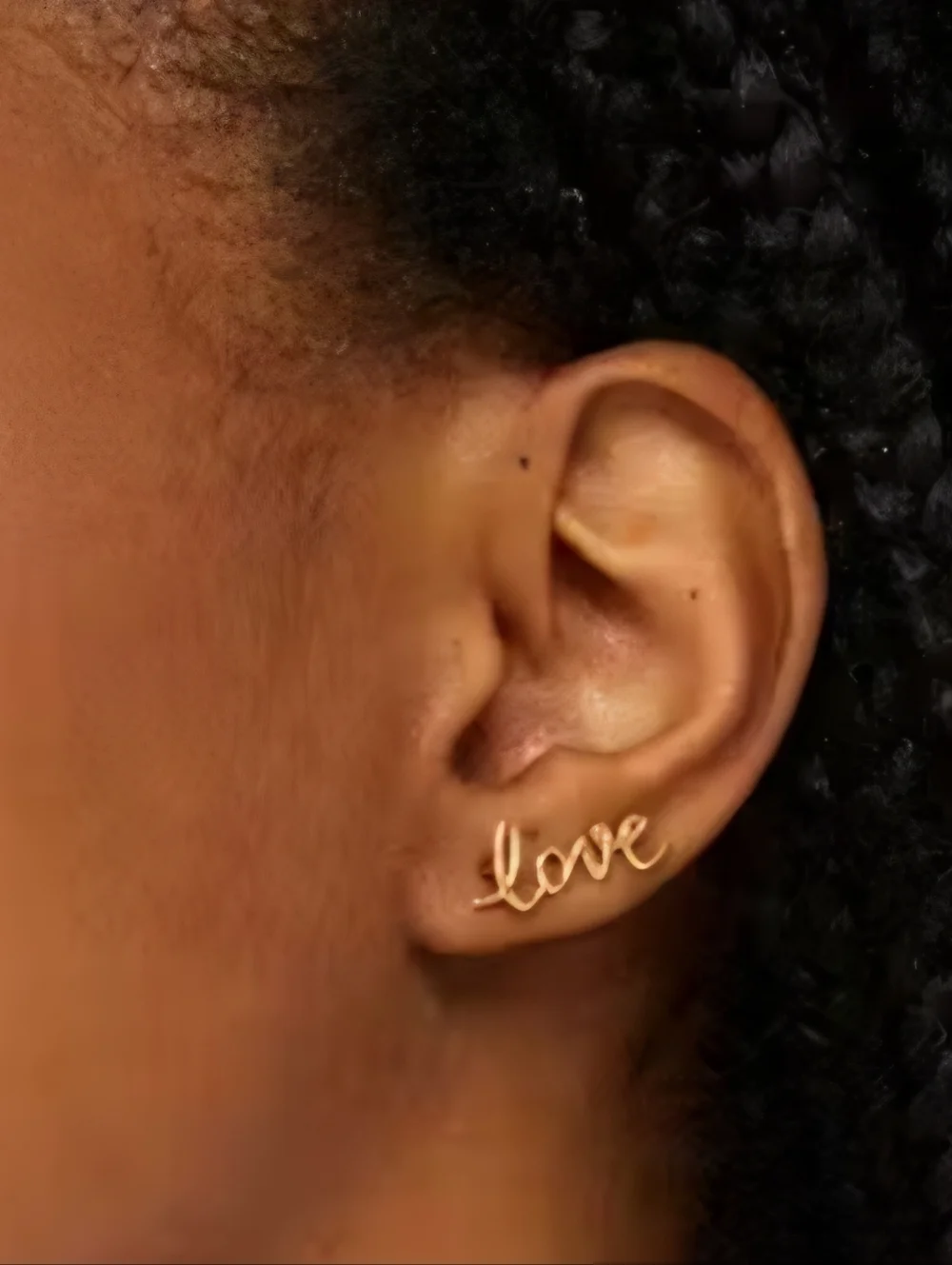 Kate Spade Gold Love Script Earrings - Picture 5 of 5